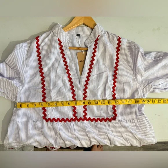 utcoco Summer Beach Boho Striped Flutter 3/4 Sleeve A Line Flowy Long Dress. - Picture 9 of 15